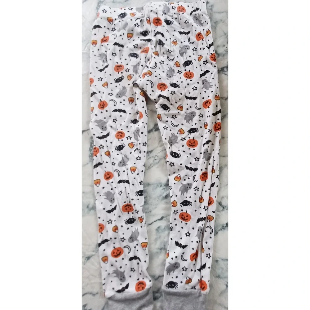 The Children's Place Pajama Pants Kids Size 5 White Halloween Pumpkin Ghost Bat